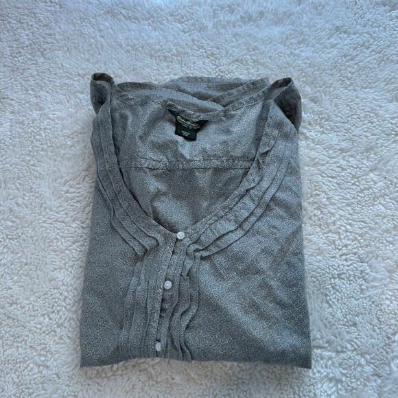 Eddie Bauer Tops - 2000's Womens Eddie Bauer Short Sleeve Blouse Prairie Cottagecore Soft Sz 2X Y2K